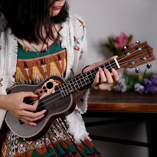 21 Inches Soprano Ukelele Ukulele Uke Bag Backpack Case Ethnic National Style Durable Cotton Thicken Padding - Image 4