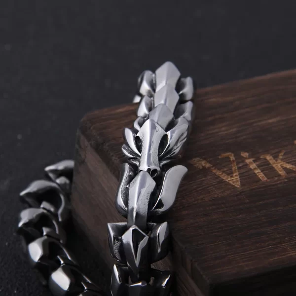 Viking Ouroboros vintage punk bracelet for men stainless steel fashion Jewelry hippop street culture - Image 3