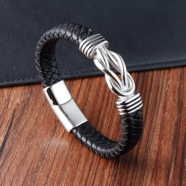 Stainless Steel Genuine Leather Men Bracelet Black/Brown Color Multi-Layers Accessories Jewelry For Male Female Couple Gift - Image 4