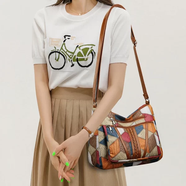 Women's Elegant Vintage Crossbody Bag Trendy HandBag Fashion Multi-pockets Shoulder Bag All-match Retro Crossbody Bag for Daily - Image 6