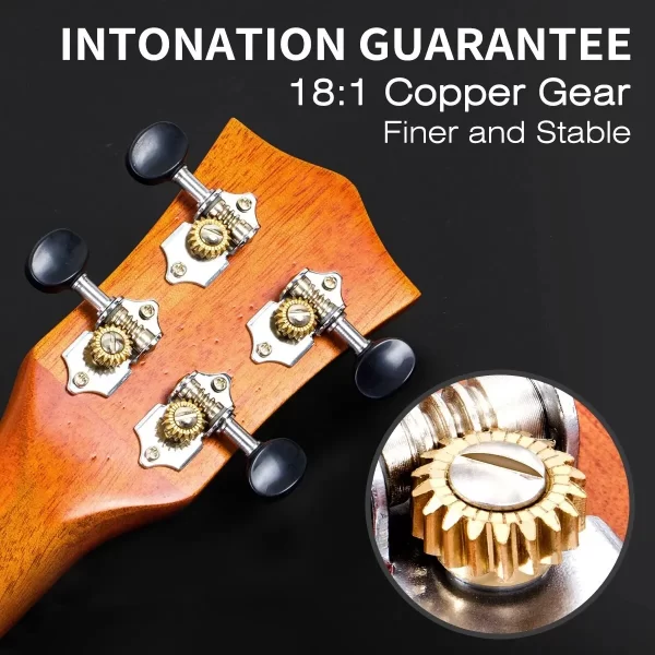 Miwayer Soprano Ukulele Solid Mahogany 21 Inch Ukelele Beginner Kit with Gig Bag Digital Tuner Capo Ukelele Set Christmas Gift - Image 3