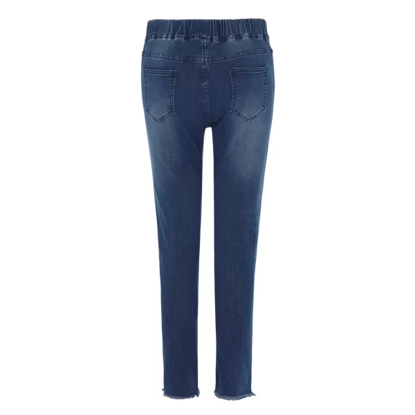 New In Plus Size Jeans For Women Denim Leopard Print Holes In The Elastic Waist Denim Pants Vintage Jeans For Women Teen Girl - Image 3