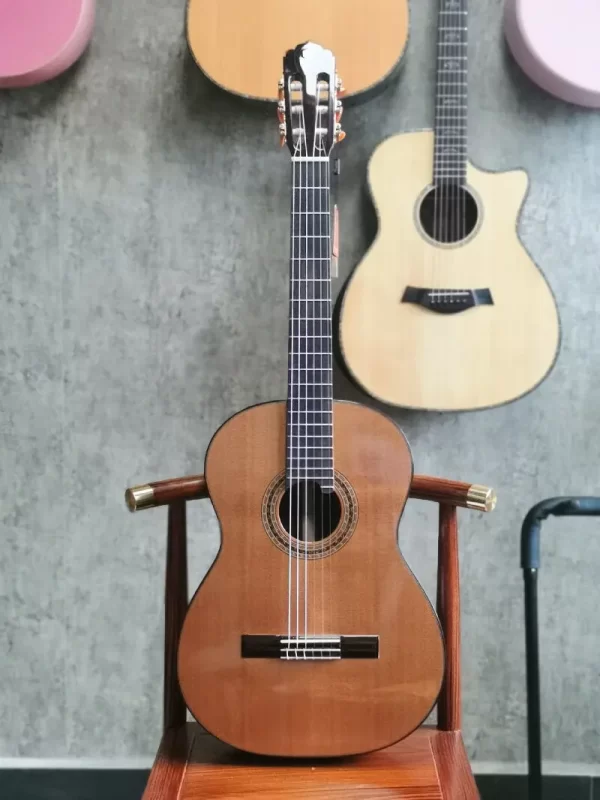 High-Grade 39-Inch Spanish Craft Guitat Handmade All Solid Wood Classical Guitar Glossy K-600 With Nylon Strings Case Wholesale - Image 3