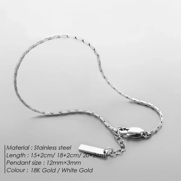 eManco Wire Chain Bracelet Fashion Trend Of New Personalized Men's White gold Bracelet Without Losing Color Wholesale Jewelry - Image 2