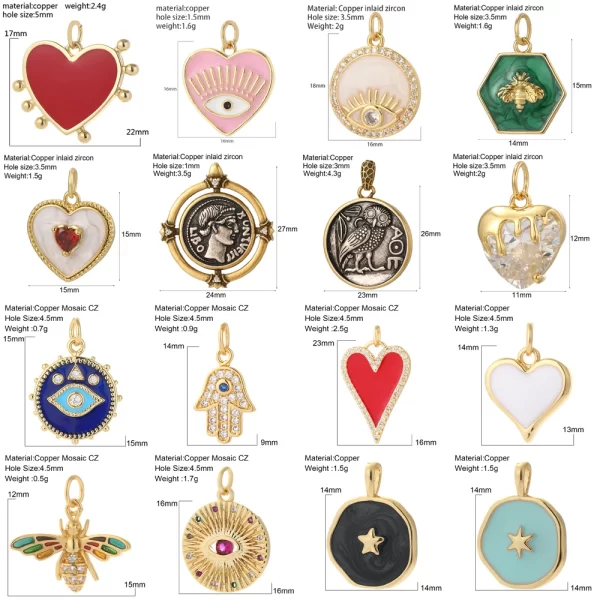 Evil Blue Eye Heart Necklace for Women Cute Gold Star Collars Diy Pendant Stainless Steel Chain High Quality - Image 2