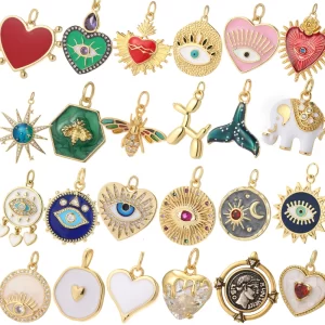 Evil Blue Eye Heart Necklace for Women Cute Gold Star Collars Diy Pendant Stainless Steel Chain High Quality
