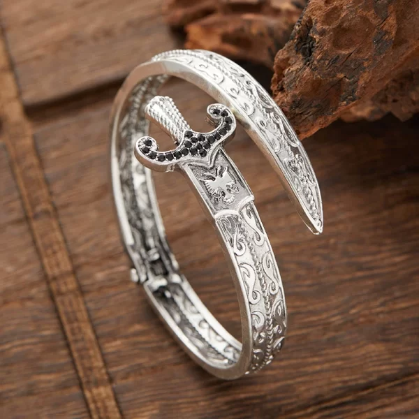 Retro Classic Creative Sword Shaped Bracelets for Men and Women Fashion Personality Exquisite Open Bracelets Party Jewelry Gifts - Image 4