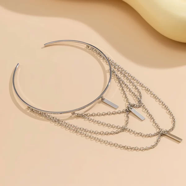 Gold Color Open Upper Arm Bracelet For Women New Fashion Rectangle Stick Charm Tassel Arm Bangle Party Jewelry Accessories - Image 6