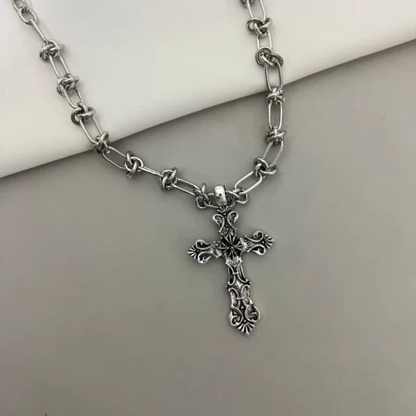 Vintage Cross Pendants Necklace for Women Kpop Punk Chain Necklaces Long Korean Fashion Retro Jewelry on The Neck Gift - Image 5