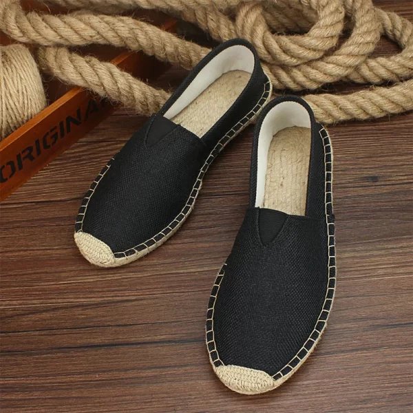 2025 Summer Autumn Men Canvas Shoes Breathable Men's Casual Shoes Slip-On Hemp Shoes Graffiti Espadrilles Women Footwear Flats - Image 2