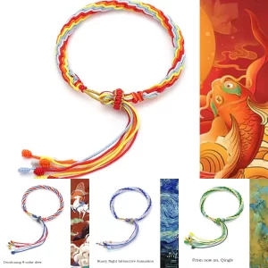 2025 New Chinese Style Handmade Rope Bracelet Women Men Sliding Adjustable Lucky Red String Braslet Friendship Jewelry Pulseria