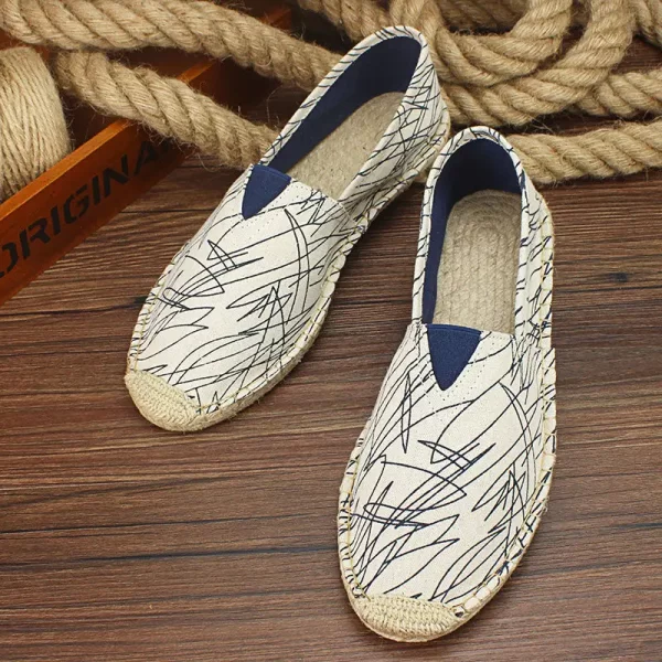 2025 Summer Autumn Men Canvas Shoes Breathable Men's Casual Shoes Slip-On Hemp Shoes Graffiti Espadrilles Women Footwear Flats - Image 6