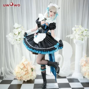 last batch uwowo lynette cosplay game genshin impact fanart lynette maid cosplay costume with bow maid dress
