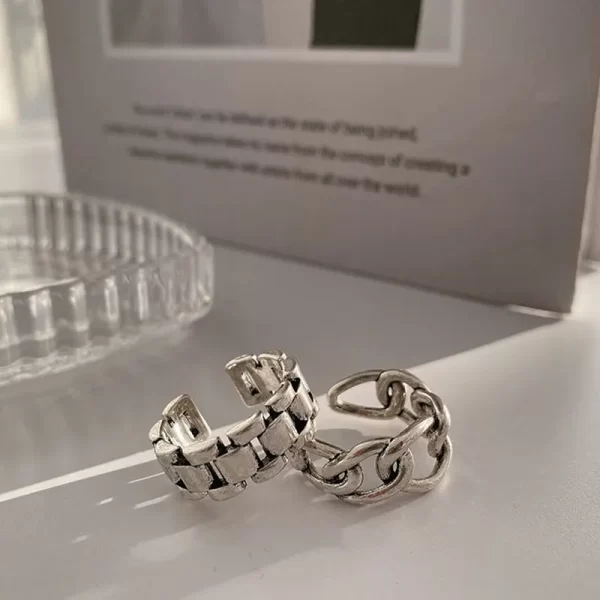 ventfille 925 sterling silver finger rings new fashion creative cross hollow chain geometric party jewelry gifts