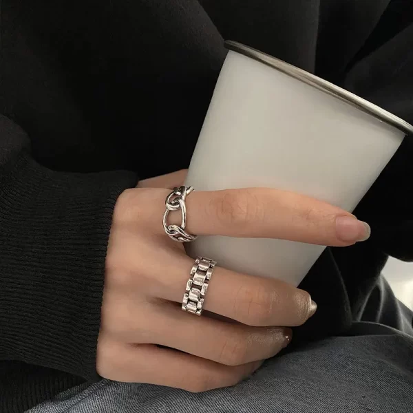 ventfille 925 sterling silver finger rings new fashion creative cross hollow chain geometric party jewelry gifts