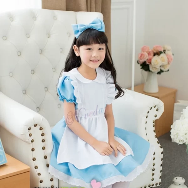 halloween baby kids girls anime alice adventures blue fancy party dress alice dream child sissy maid lolita cosplay costume