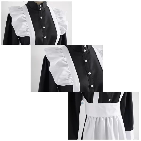 women maid outfit classic long dress black and white apron dress lolita housekeeper japanese uniforms halloween cosplay costume