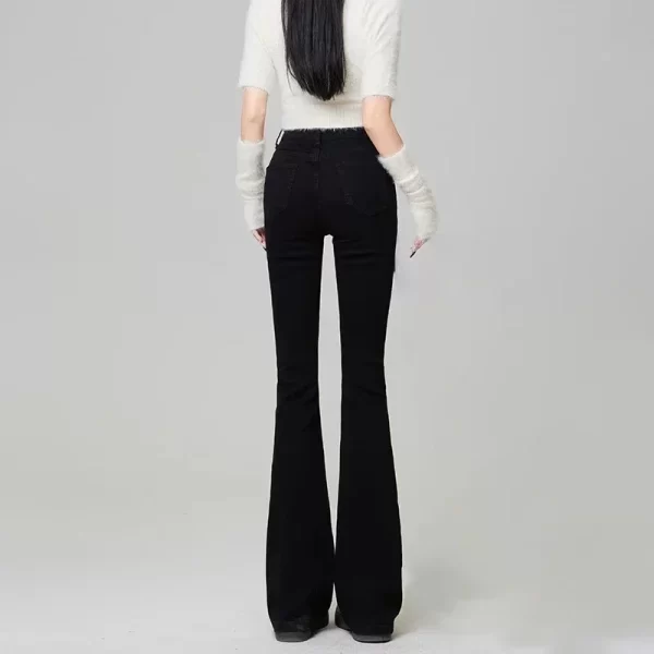 woman high waist flare jeans girls high street bell bottom pants female fashion light blue blue grey black blue denim trousers