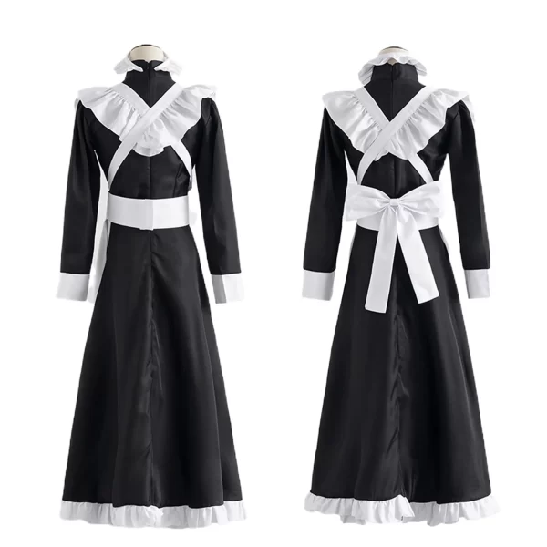 women maid outfit classic long dress black and white apron dress lolita housekeeper japanese uniforms halloween cosplay costume