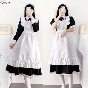 women cute maid dress maid outfit apron dress cross dressing housekeeper dress japanese uniforms halloween cosplay costume