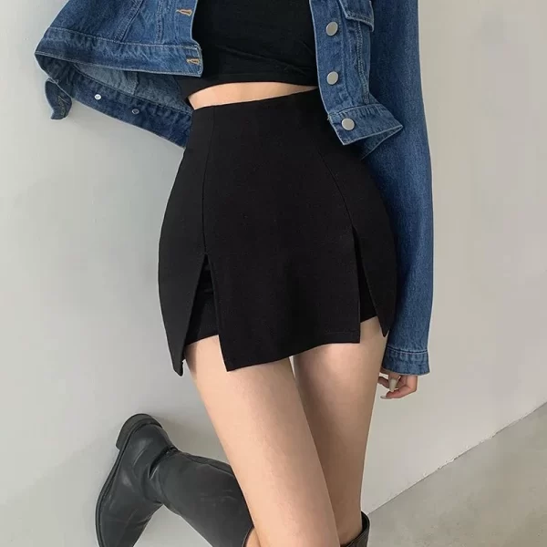 sexy split shorts skirt women's office ladies suit skirt summer new black mini a line pants skirt high waist wide leg shorts