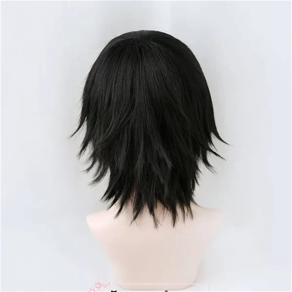 himeno wig chainsaw man black short fluffy layered synthetic hair with eyes patch heat resistant costume party play