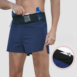 sports shorts men's high waist sealant racing fitness shorts marathon running training quick dry shorts