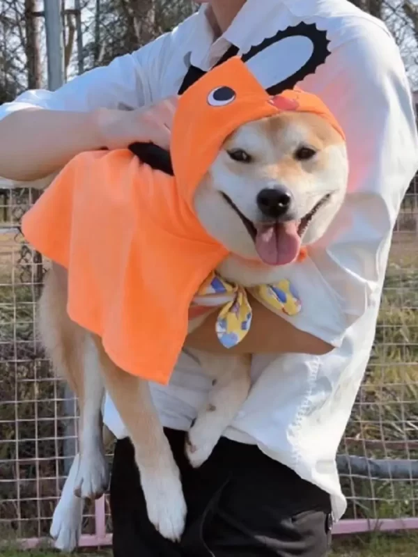chainsaw man pet dog clothes summer funny poki cloak cat cos pochita ted dog puppet costume