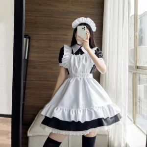 gothic lolita anime maid cosplay costumes women plus size love live cosplay halloween animation sweet coffee waitress role play