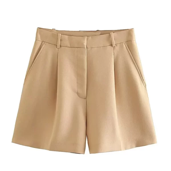 traf female shorts black pink shorts woman summer 2024 pleated baggy white shorts for women casual high waist short pants