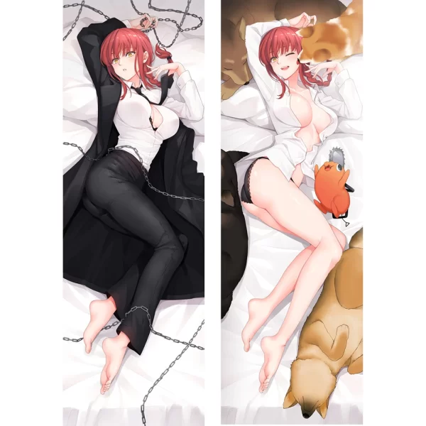 chainsaw man dakimakura anime makima cosplay body pillow case double sided print hugging cushion cover life size body pillowcase