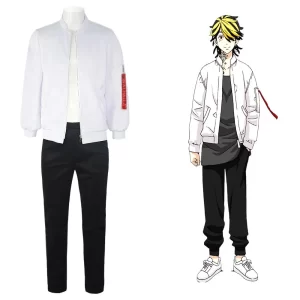 anime tokyo hanemiya kazutora cosplay avengers costume white zipper baseball jacket halloween carnival party performance costume