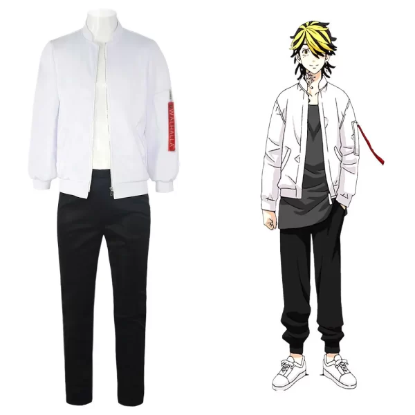 anime tokyo hanemiya kazutora cosplay avengers costume white zipper baseball jacket halloween carnival party performance costume