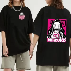 japanese anime demon slayer new women's t shirt nezuko female tanjirou kamado graphic tee shirt manga y2k 7 color short sleeve