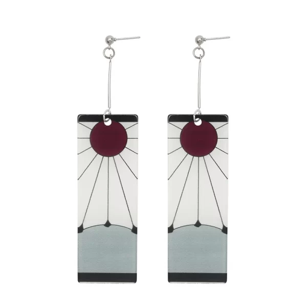 fashion acrylic tanjiro earrings demon slayer earrings anime cosplay props hanafuda drop long earrings for women girls jewelry