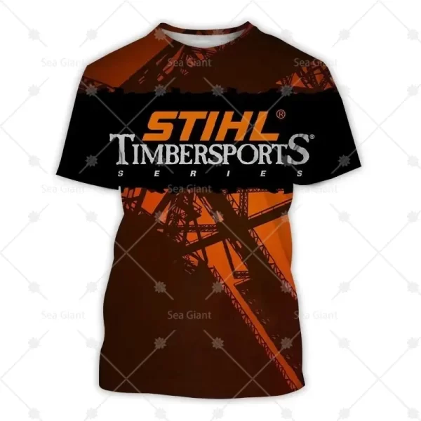 2025 chainsaw lumberjack 3d printed summer men's t shirt outdoor sports work quick drying clothing o collar loosetough guy style
