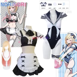 anime my dress up darling marin kitagawa cosplay costume wig water park suit props maid swimsuit halloween party costumes