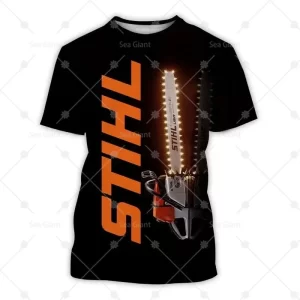 2025 chainsaw lumberjack 3d printed summer men's t shirt outdoor sports work quick drying clothing o collar loosetough guy style