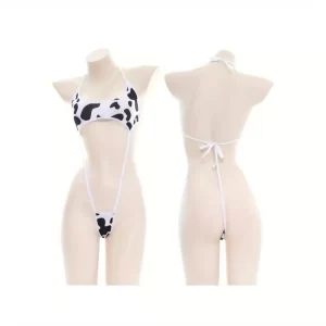 anime cartoon cow series bodysuit underwear maid unifrom costume kawaii girl bikini swimsuit set outfit cosplay