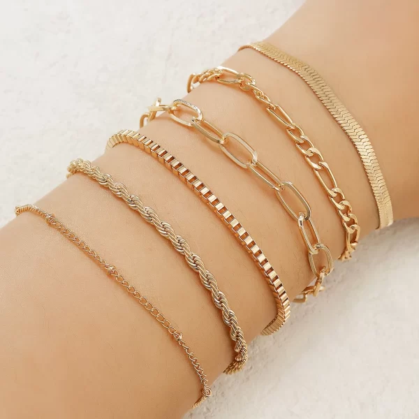 4pcs/set fashionable snake imitation gemstone bangle rhinestone full metal bracelet set for women's jewelry birthday party gifts