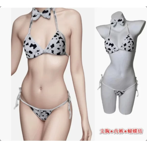 anime cartoon cow series bodysuit underwear maid uniform costume kawaii girl bikini swimsuit set outfit cosplay sexy lengerie