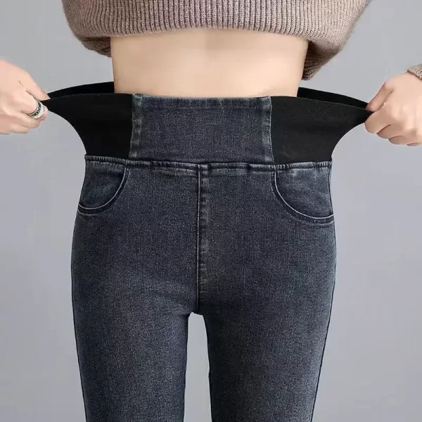 ptkpcc new elastic waist skinny jeans women spring slim stretch denim pants vintage pencil vaqueros mom pantalones de mujer