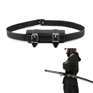pu leather belt for katana medieval sword holder cosplay demon slayer rapier ring strap belt scabbard holder