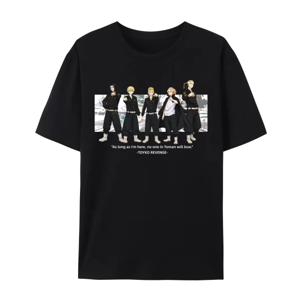 tokyo anime revengers mikey draken & tokyo manji gang​​（toman）graphic cotton t shirt,japanese anime short sleeve crewneck shirt