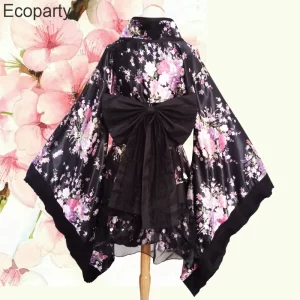 women sexy japanese kimono set fancy girls lolita maid dress halloween stage show garnidelia performance dance costume for women