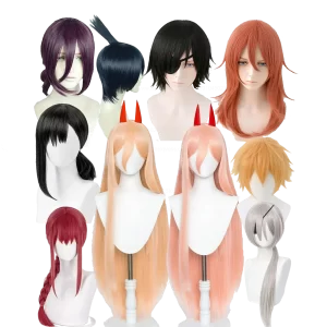 anime chainsaw man cosplay wigs reze angel devil quanxi makima power hayakawa aki denji heat resistant hair wigs