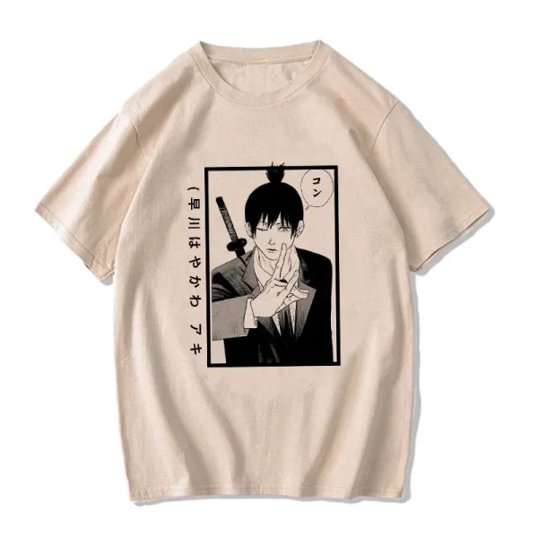 unisex eu japanese anime chainsaw women t shirt cartoon pochita t shirt makima harajuku graphic tees clothing tops tshirt manga