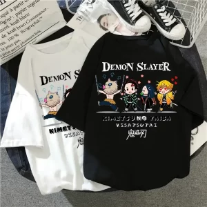 japanese anime demon slayer t shirt unisex kawaii kimetsu no yaiba graphic tees tanjirou kamado unisex tops funny tshirt unisex