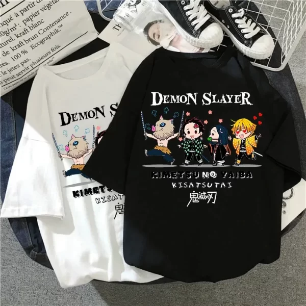 japanese anime demon slayer t shirt unisex kawaii kimetsu no yaiba graphic tees tanjirou kamado unisex tops funny tshirt unisex