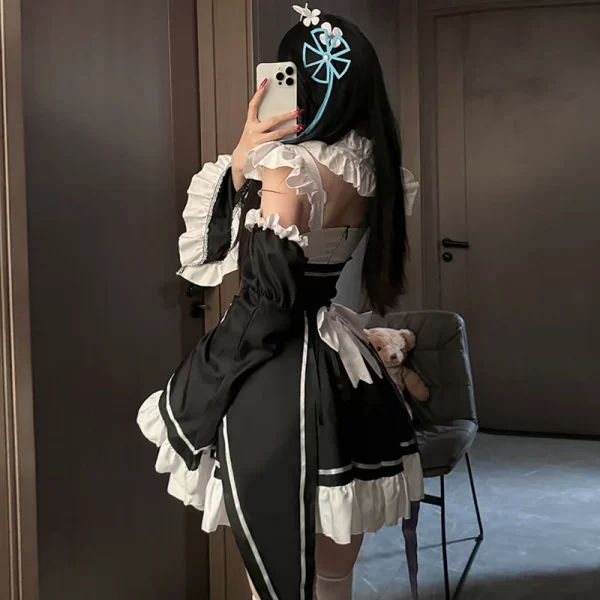 ram rem cosplay costume anime lolita maid uniform maid apron lolita dress life in a different world from zero costumes party set
